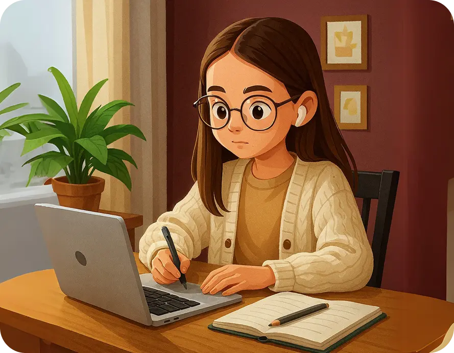 Girl learning